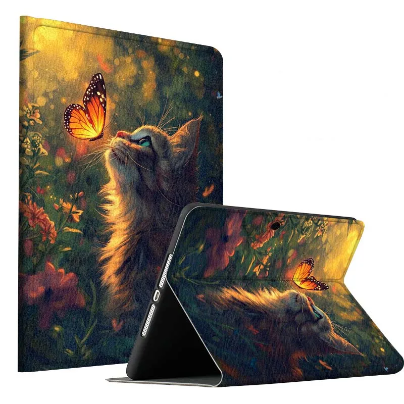

Butterfly Cat Art Flower For OPPO Pad 2 3 4 Neo Air SE X Pro 10.36 11 11.4 11.61 12.1 13.2 Inch 2025 Foldable Tablet Case