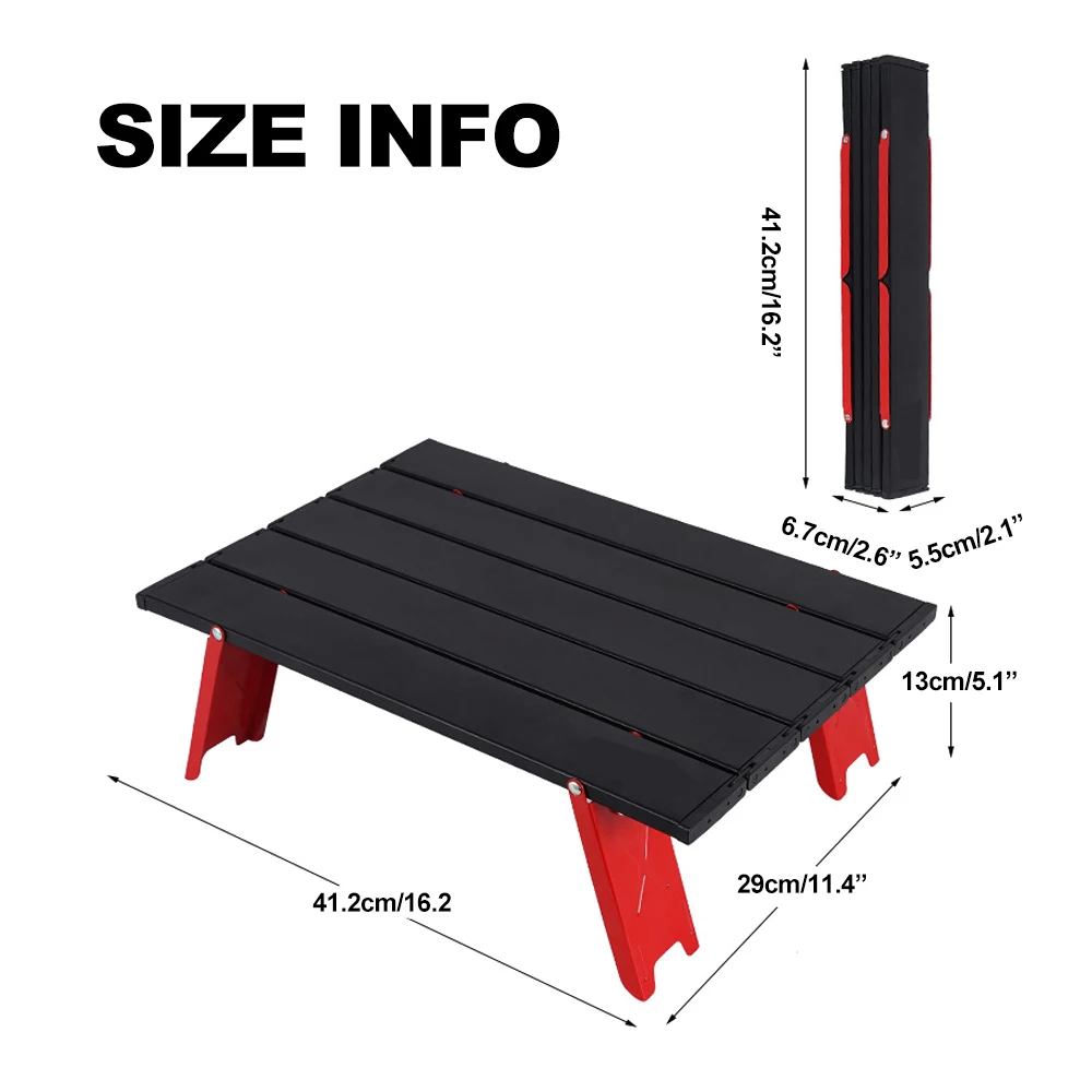 HooRu-mesa de Picnic plegable, Mini mesas ligeras portátiles para mochilero, exteriores, playa, jardín, Camping, pesca, senderismo, escritorio