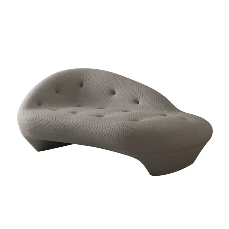 The chaise longue is light and luxurious, simple Italian minimalism, wabi-sabi designer, lazy, fabric sofa