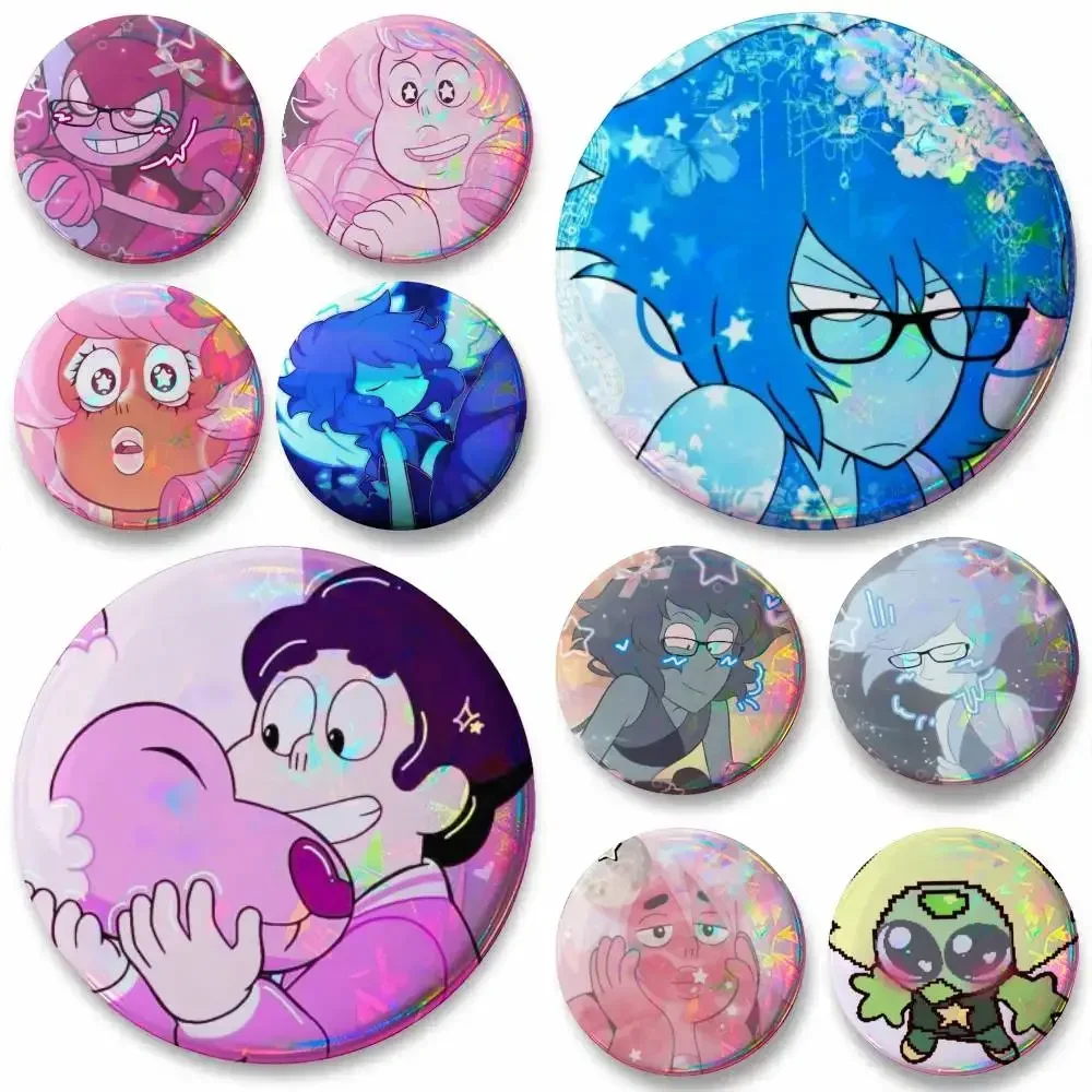 S-Steven Universe Soft Button Pins Creative Game Figure Badge Tinplate Meme Round Brooch For Hat Bag Creative Lapel Jewelry