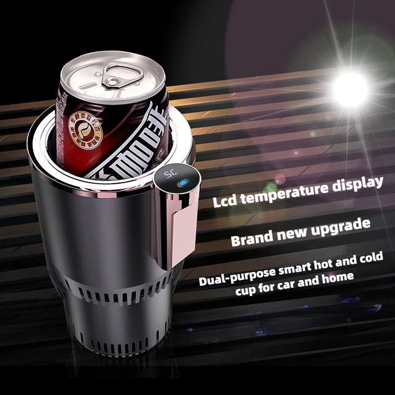 Smart Car 2-in-1-Getränkehalter für heiße und kalte Tasse für Zuhause, schnelle Kühlung, Kühlung/Heizung, Mini-Touchscreen, Getränkebecher, Getränkedose