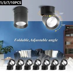 Składana lampa punktowa LED typu downlight 7W 10W 15W 220V Spot Led Light montowane na powierzchni reflektory sufitowe LED oświetlenie wewnętrzne oprawa do kuchni sypialnia Home Decor