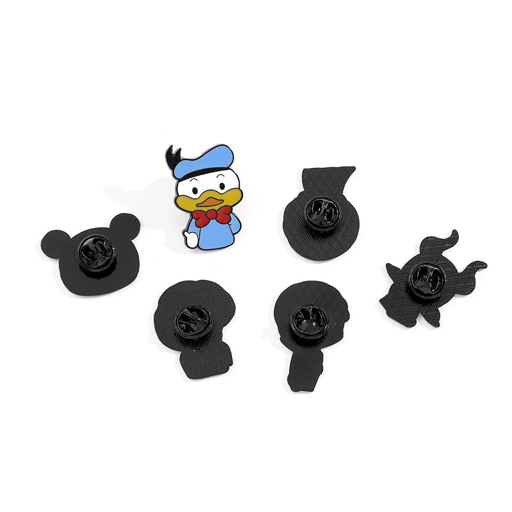 6 Pcs Cute Donald Fauntleroy Duck Brooch Fashion Princess Enamel Pin Backpack Clothing Jewelry Metal Badge Accessories