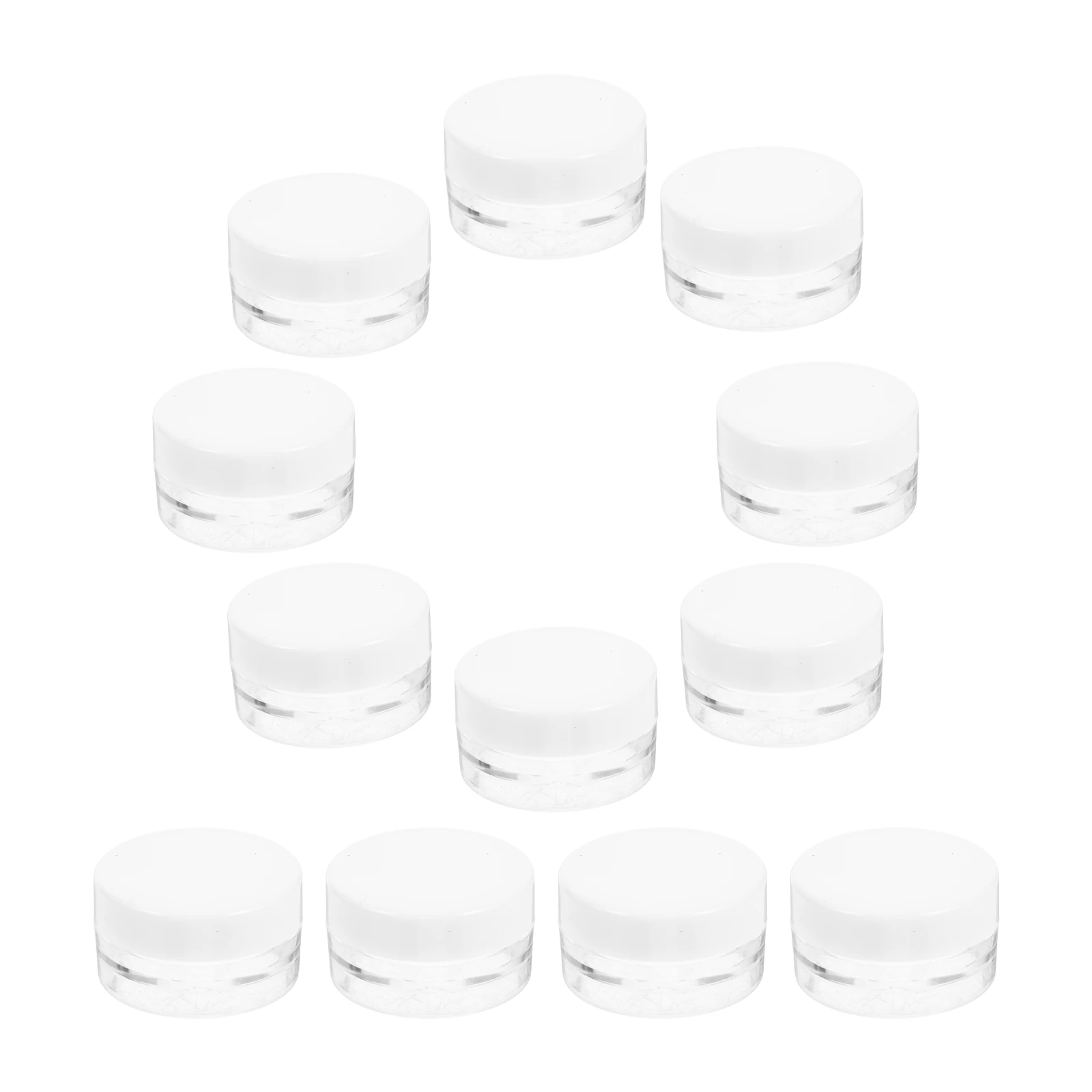 

20pcs Container Set Small Transparent Jars Lids Cream Dispenser Travel Skincare Lightweight Durable Plastic