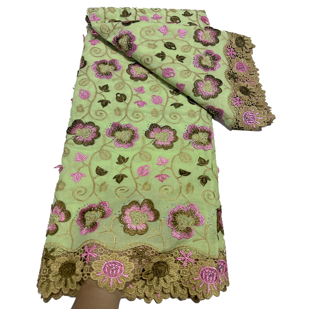 

Новейшее африканское швейцарское кружево из вуали с 3D-вышивкой цветов и водорастворимой кружевной тканью для высококачественных нигерийских женских платьев