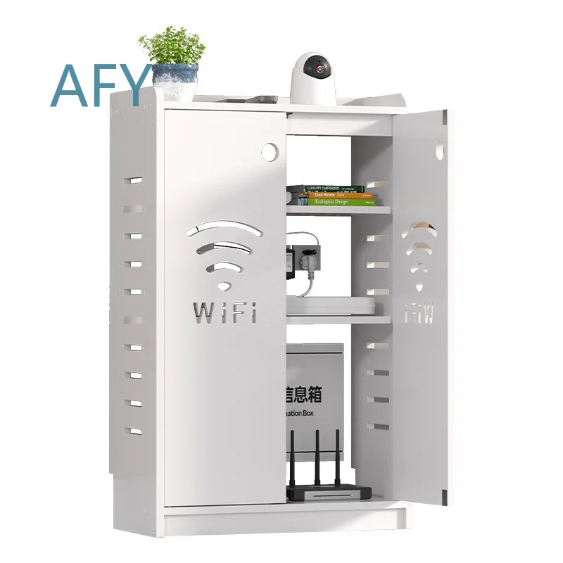Wireless Router Placement Rack Floor to Ceiling Non Drilling Storage Box for WiFi Router Modem Projector TV Box Living Room