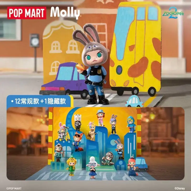 

Genuine POP MART MOLLY X Zootopia Series Blind Box MOLLY Anime Figure Mystery Box Zootopia Movie Merch Decoration Gift