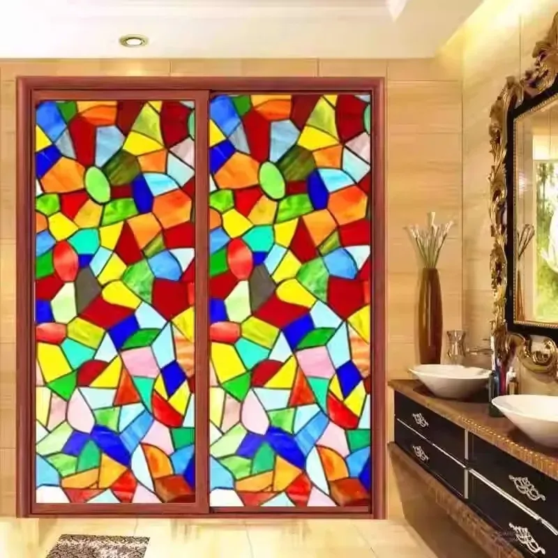 Dome ceiling art painting, colored inlaid glass