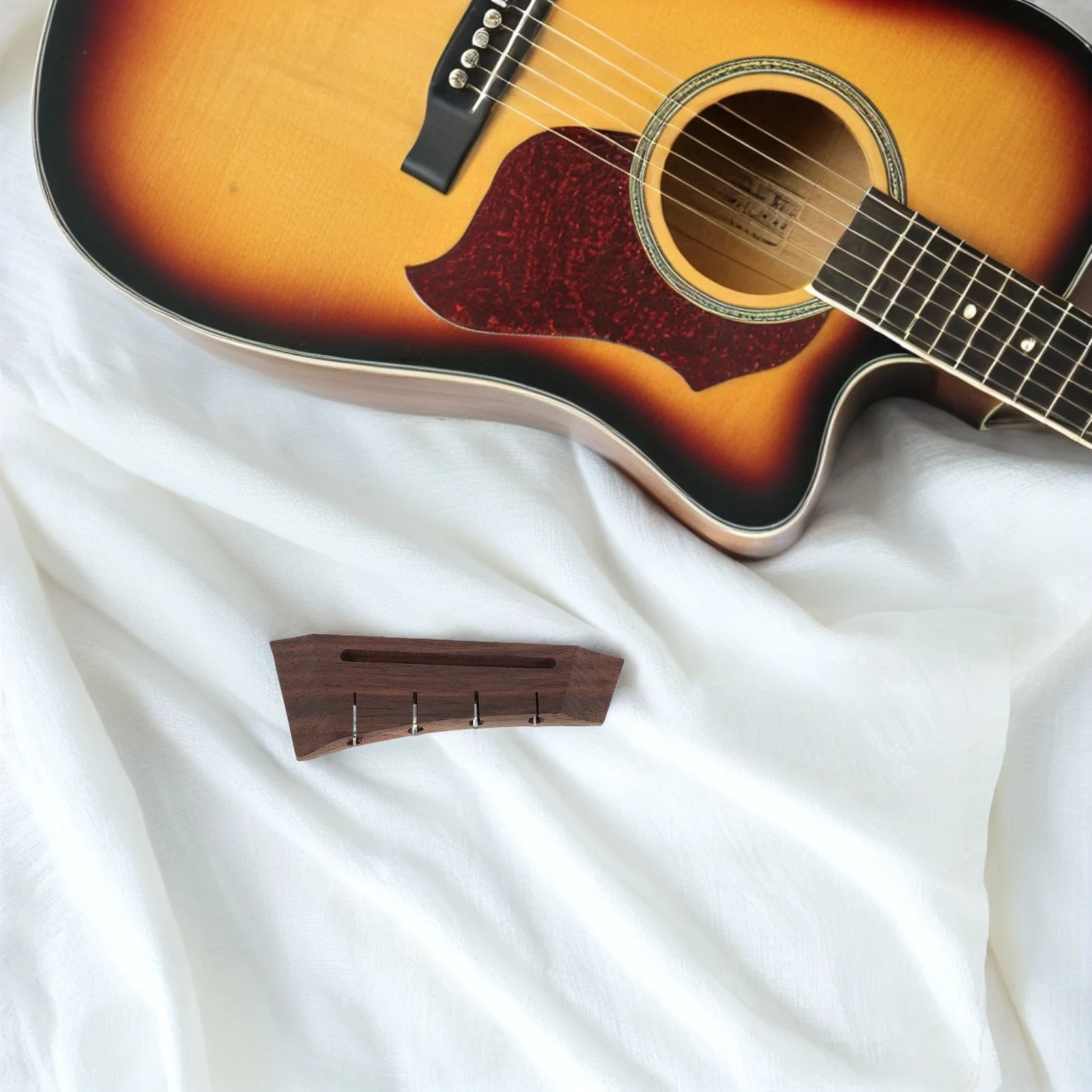 

3pcs Wooden Ukulele Bridge For 4 String Ukuleles Curved Design Enhanced Resonance Universal Fit Instrument Accessories