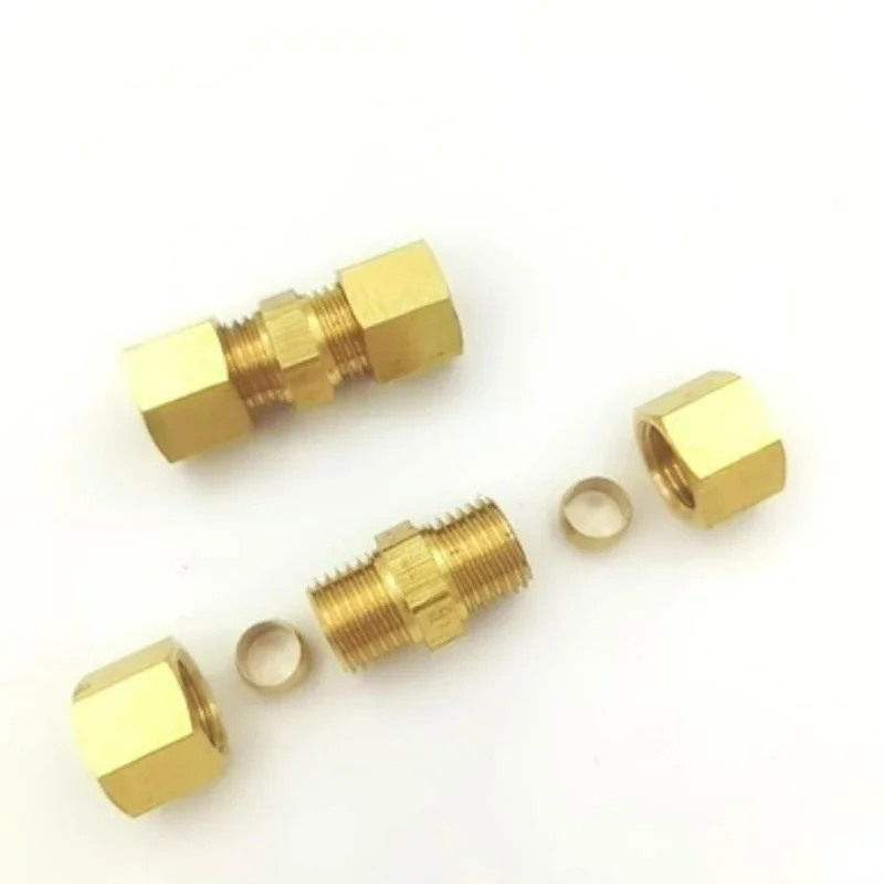 Messing-Kupferrohr-Verbinder, gerader Stoßverbinder, Kompressionsverbindung, 4-28 mm, Doppelhülsen-Stoßverbindung für Bremsleitungen und Sanitärinstallationen – Detail 5
