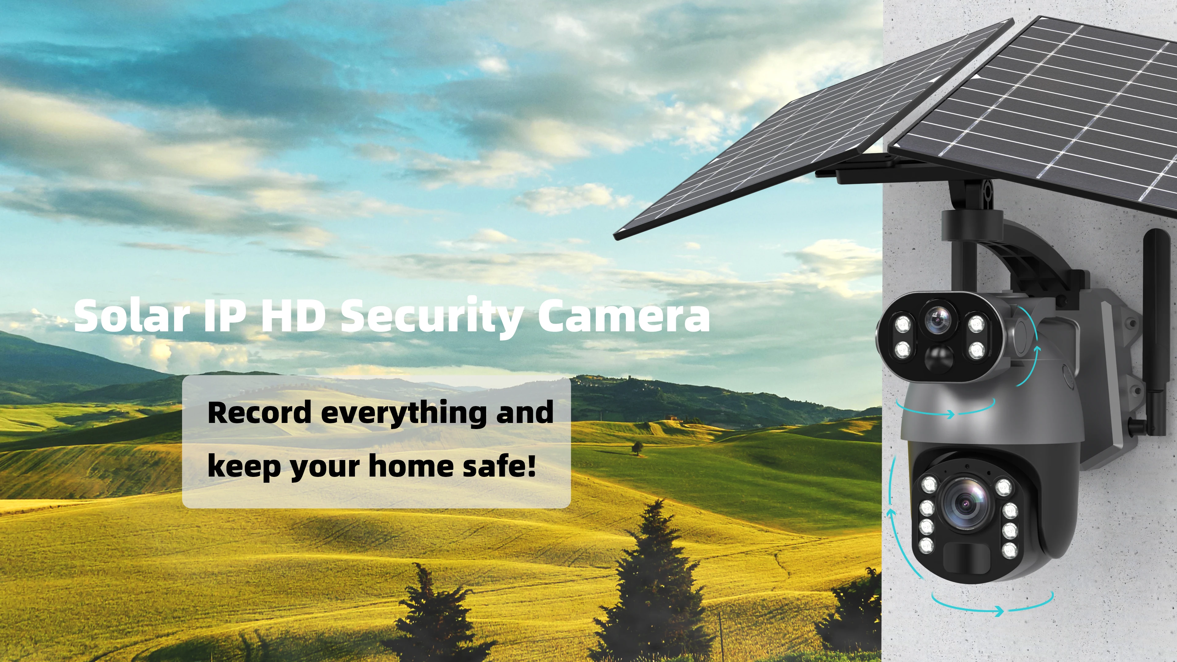 2.5Inch 2K 6MP 10X Zoom iCam+ APP  Solar Power Dual Lens  WIFI/4G  IP Dome Camera AI Humanoid Detection  WIFI CCTV Monitor