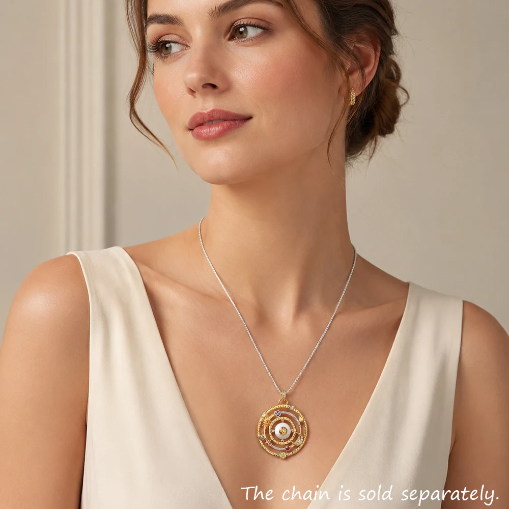 Pendants Cosmic Talismans Golden Galaxy of Love Luck Dreams Energy New Jewelry Vitnage 925 Sterling Silver Gift For Women