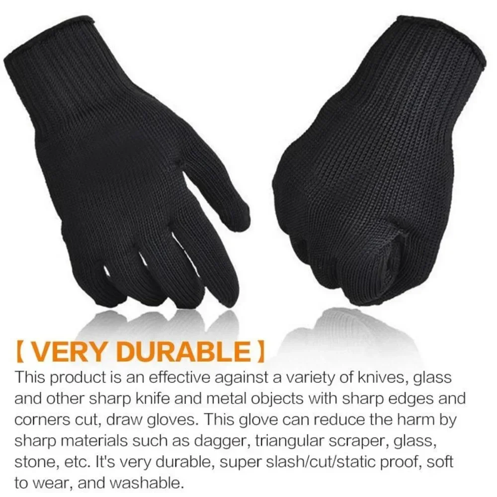 1 Pair Anti-Cut Safety Gloves for Butchers Metal Mesh Breathable Flexible Non-Slip for Cooking Construction and Glass Handling