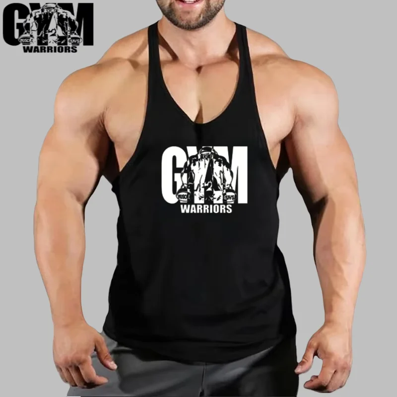 

Warriors Graphic Men's Sleeveless Cotton Gym Tank - Breathable Y - back Vest for Bodybuilding, Fitness Workouts & Training