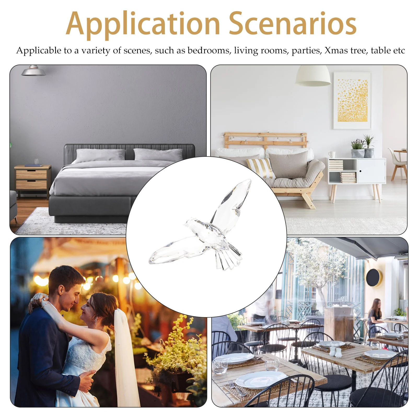 

3Pcs Flying Birds Ceiling Ornament Transparent Acrylic Hanging Bird Decoration Party Home Decoration Ceiling Pendant