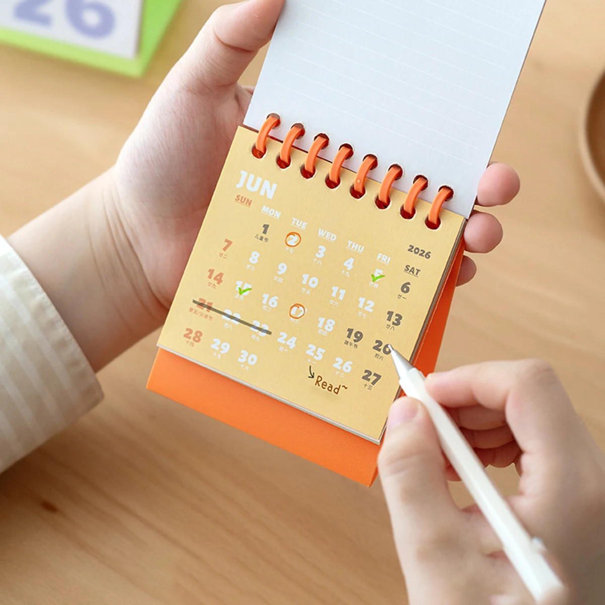 Mini Calendar 2026 Year of Horse Ins Style for Date Marking To-Do List Note Hanging Storage Students Home Office Stationery