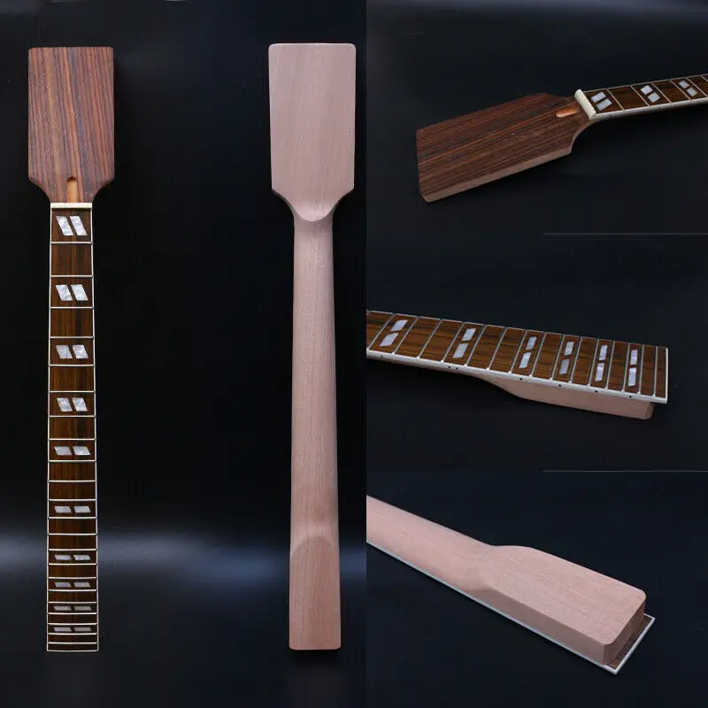 

Yinfente 22Fret Diy Electric Guitar Neck 25.5inch Mahogany+Rosewood Unfinished Parallel