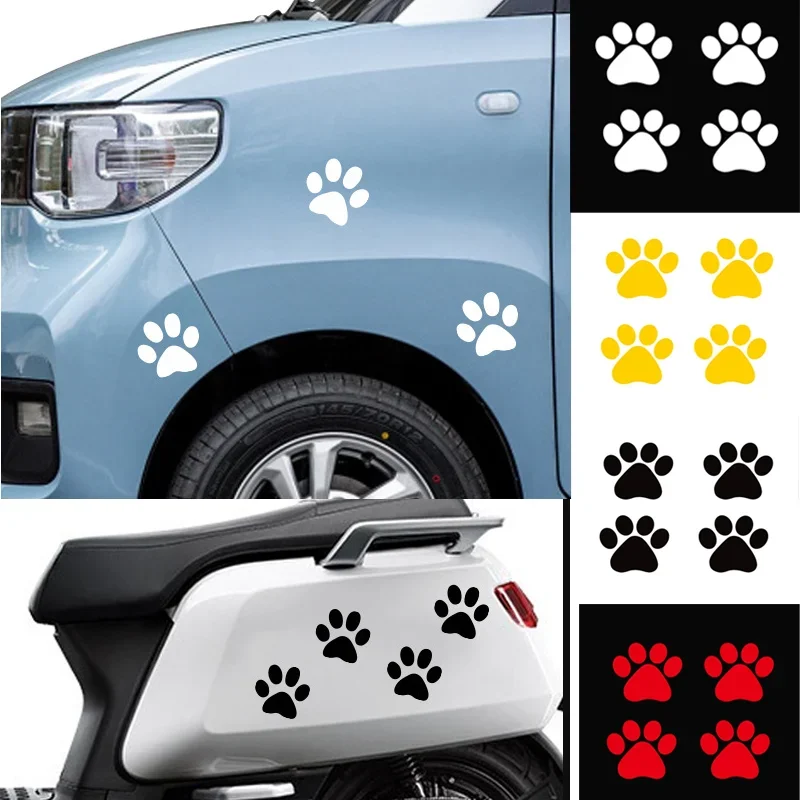 Funny Cat Paw Print Reflective Motorcycle Stickers Moto Helmet Scooter Auto Body Windshield Decal Accessories
