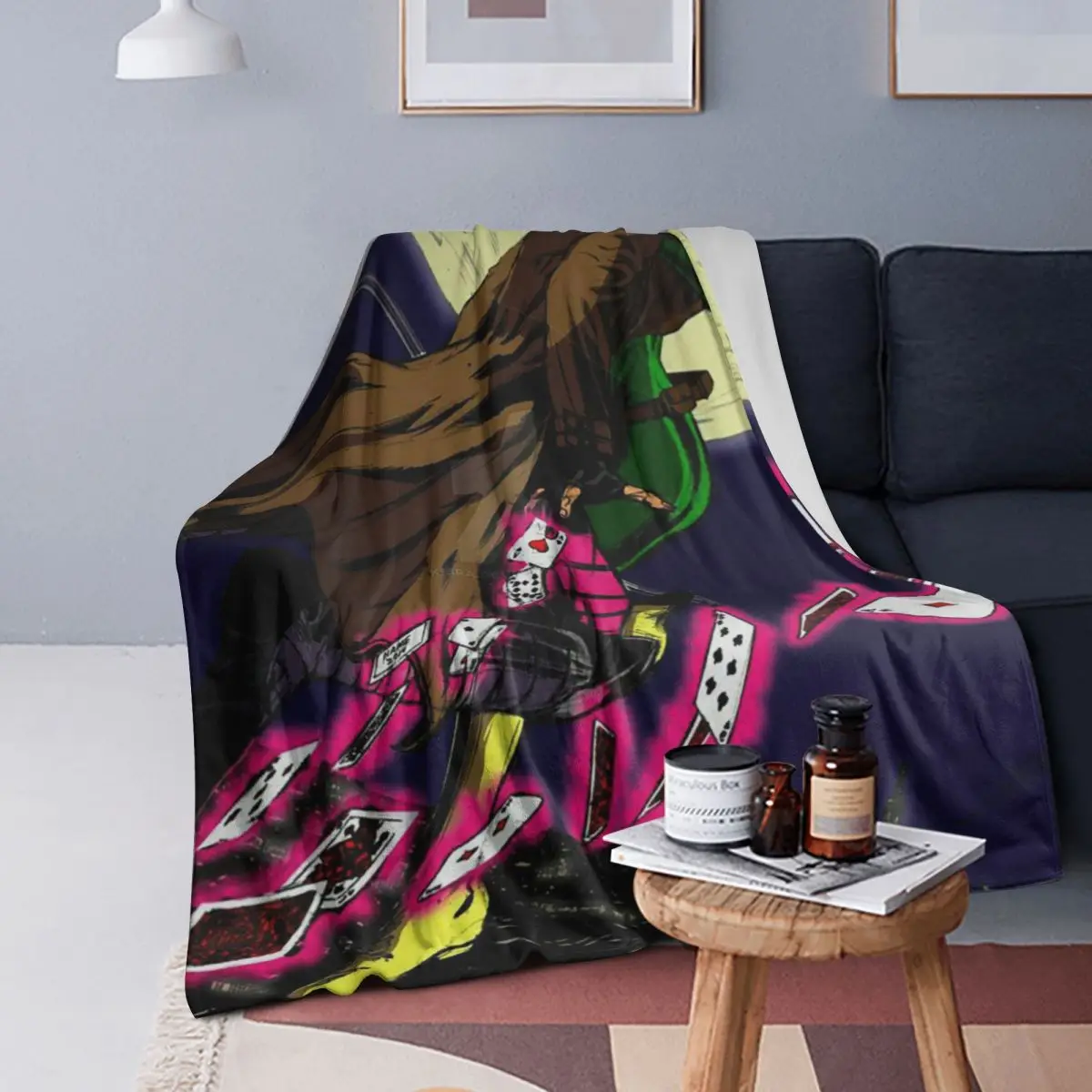 

X-Men Gambit & Rogue Beautiful Couple Cover Blanket Soft Warm Flannel Throw Blanket Bedding for Bed Living room Home Sofa
