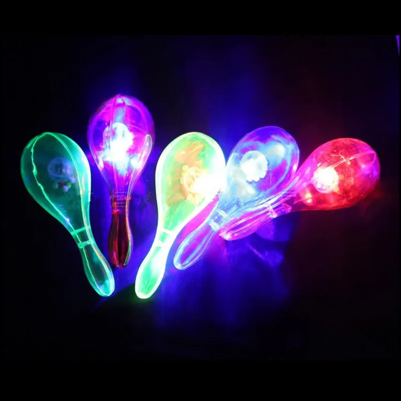 2pcs LED Maracas Flashing Light Up Shake Toy Cheering Party  Rattle Noise Maker Shaker Toys     Christmas Decoration