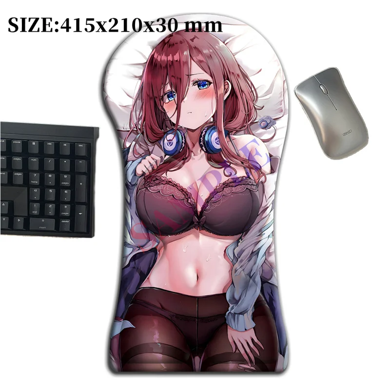 

415mm Go-toubun No Hanayome Nakano Miku Whole Body Mouse Pad Sexy Oppai Gaming Pad 3D Large Arm Wrist Rest Anime Mat Gamer