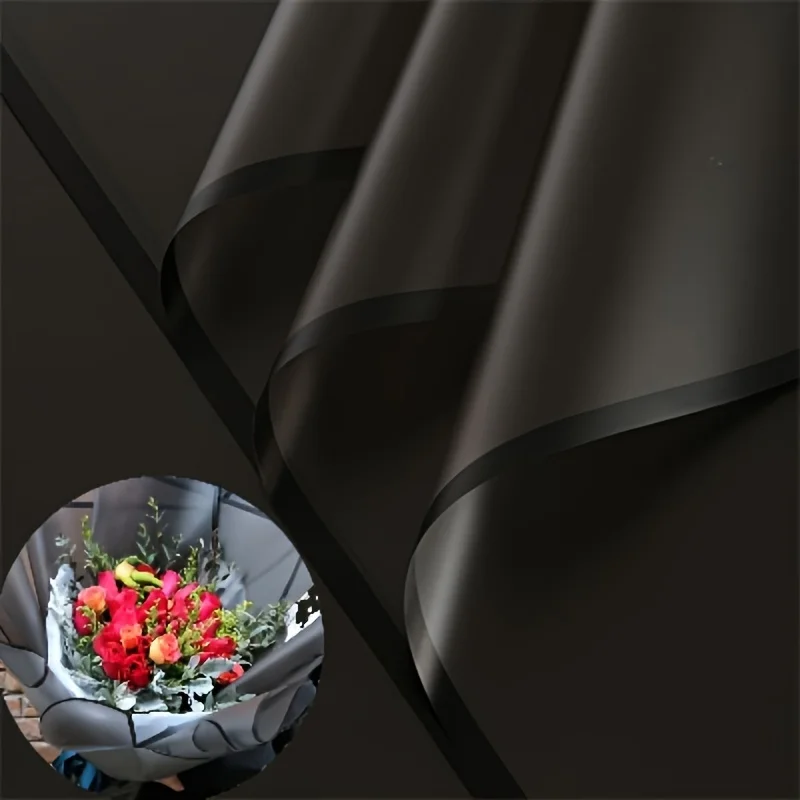 20 Pieces of Black Waterproof Translucent Matte Paper with Magic Edges Birthday Party Christmas Gift Flower Decoration Material