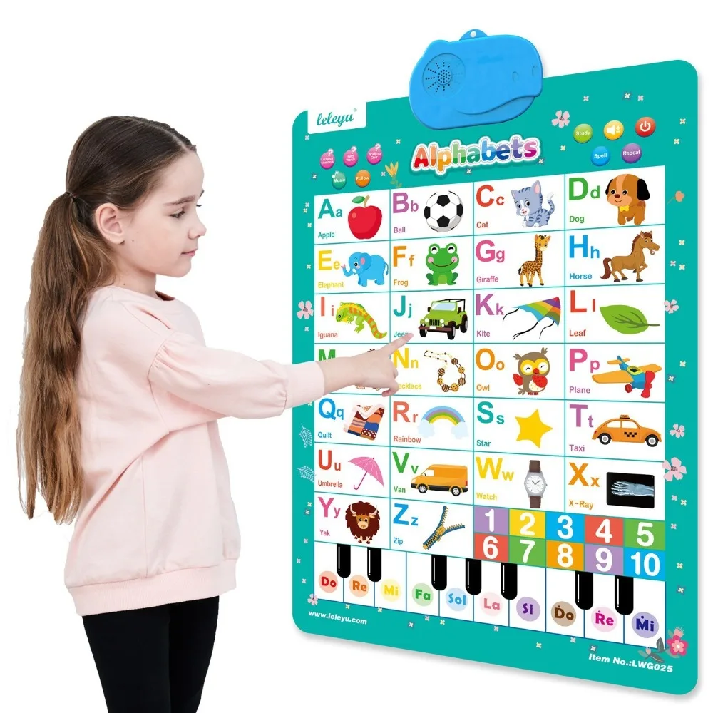 Interactive Electronic Learning Wall Chart Piano Keyboard Alphabet Wall Chart ABC Numbers Animal Educational Poster