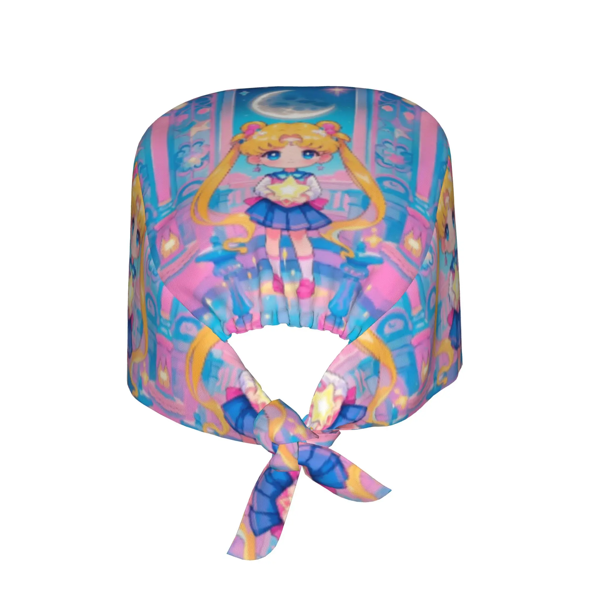 Custom S-Sailors M-Moons Manga Working Hat Men Women Classical Surgical Hat Scrub Nursing Doctor Surgeon Cap for Dentist