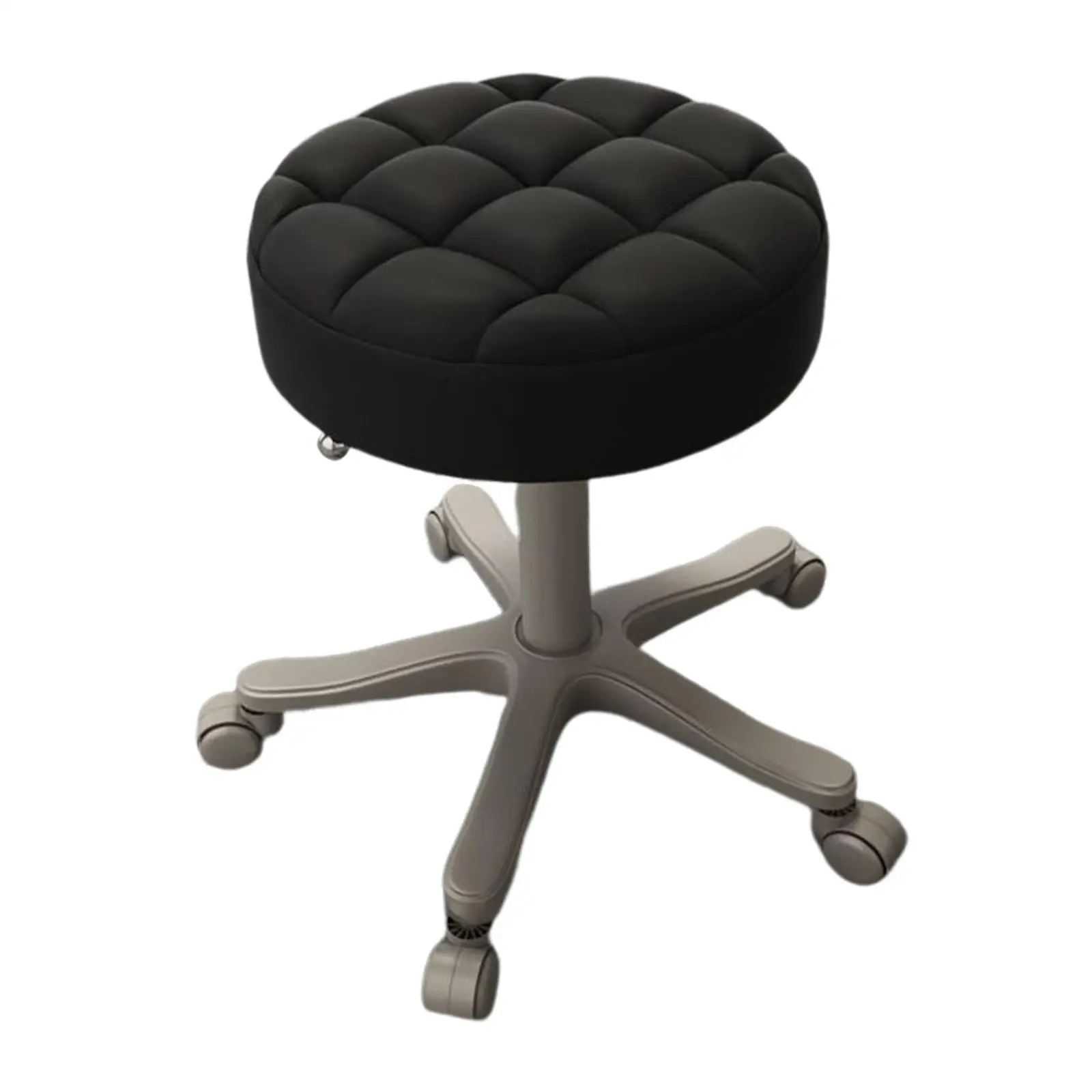 Drafting Bar Stool with Wheels 4.5cm Cushion Thickness 360 Swivel Salon Stool for Barbershop, Pubs, Coffee Shops, Vanity Stool