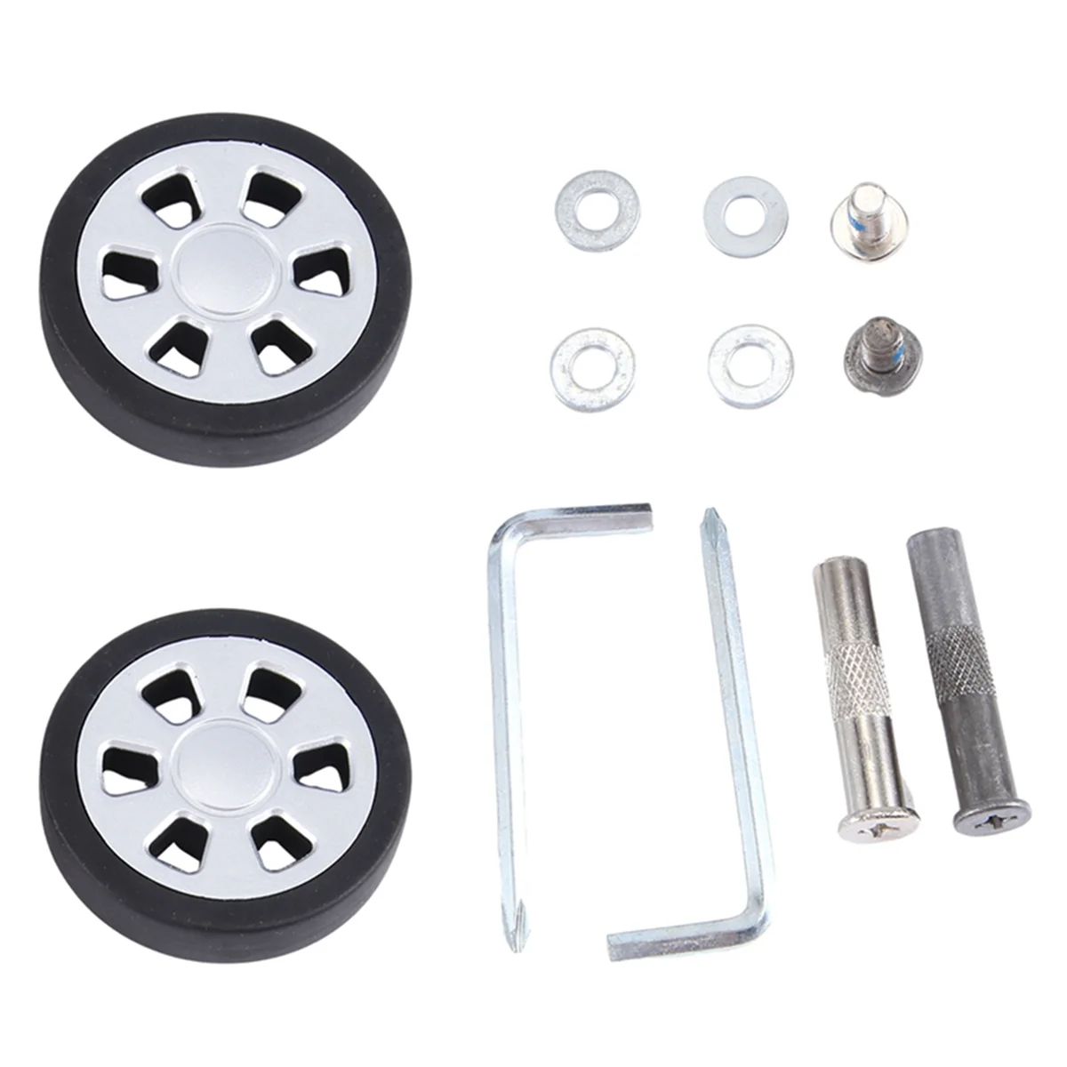 Bagagem Roda Mala Substituição, PU Rodízio Giratório, Rolamentos Repair Kit, Reparação, Conjunto de 2, 55x12mm