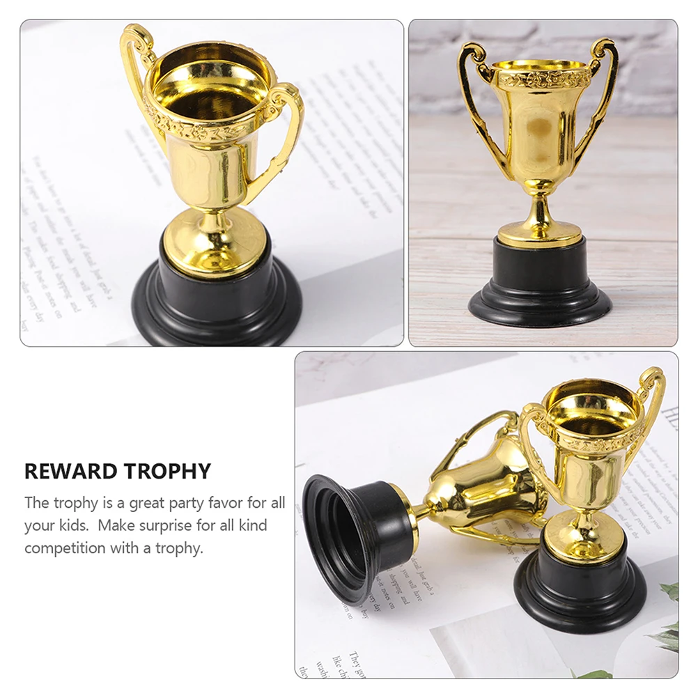 

10pcs Plastic Trophies Mini Decorative Accessories Prize Soccer Champion Awards Kids Lightweight Portable Award