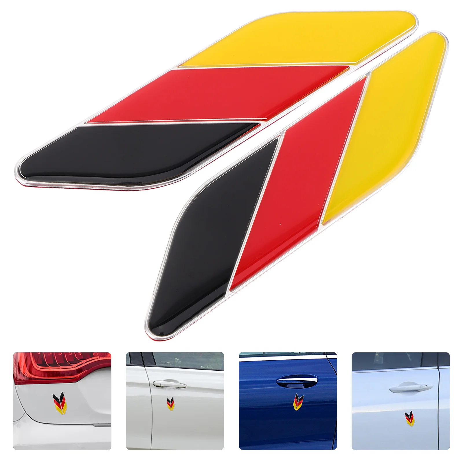

1Pair Car Body Stickers Universal German Flag Badge 3D Metal Car Scratch Protection Exterior Decoration Accessories
