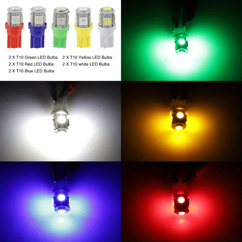 70 buah T5 T10 5050-SMD LED Speedometer Instrumen Gauge Cluster Dash Light Bulbs