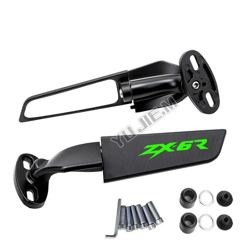 For Kawasaki Ninja ZX-6R ZX 6 R ZX6R 2009-2014 2008 2015 2016 2017 2018 2019 2020 Motorcycle CNC rearview mirror fixed wing