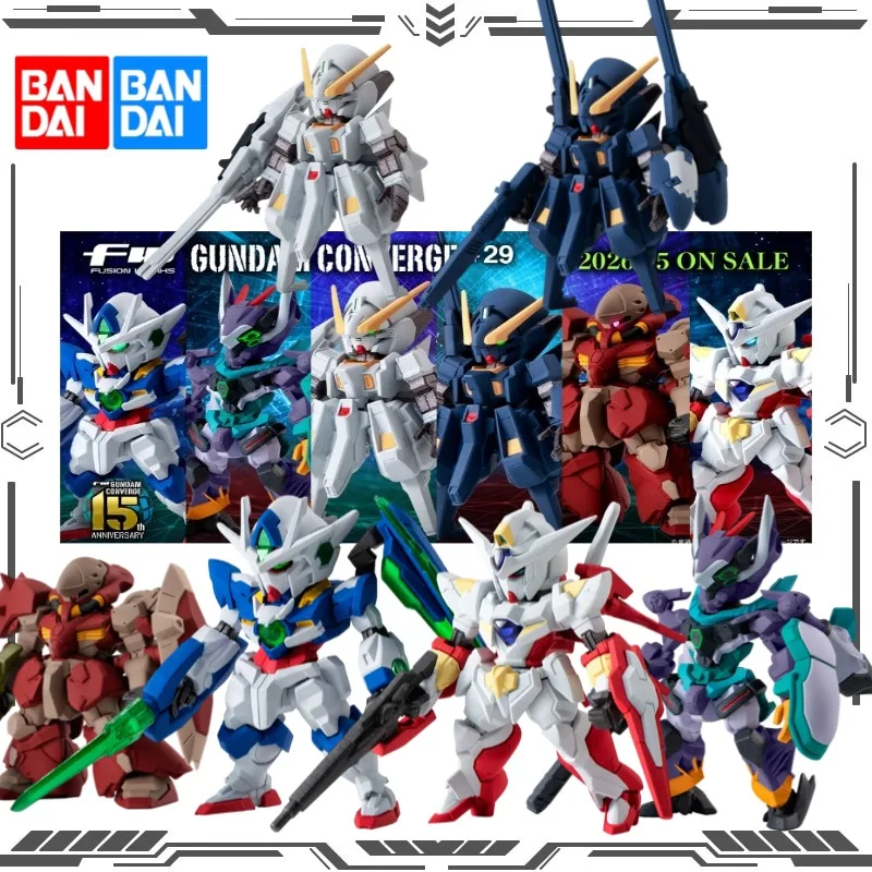 Bandai FW Gundam Converge 29 Qan[T] Reborns Messer Woundwort Hazel II GFreD Set de 6 Mini Figuras Coleccionables