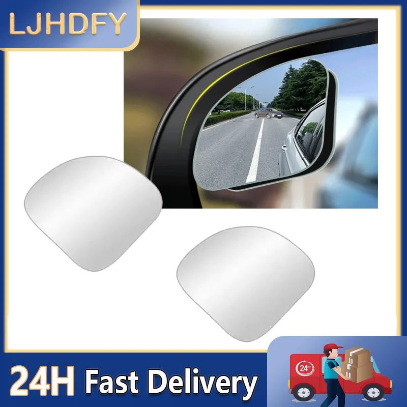 

2pcs Universal Fit Glass Car Wide-angle Blind Spot Rearview Mirror 360° Adjustable High-definition with Applicable for All