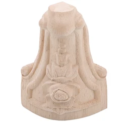European Style Solid Wood Carved Furniture Small Fresh Foot Legs Tv Cabinet Seat Feet High Quality Accessories 1Pc 10X5.5Cm