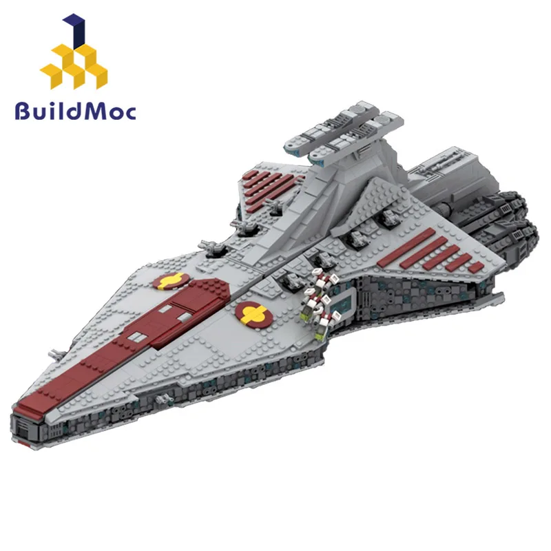 2568PCS MOC 43186 Venator Class Republic Attack Cruiser Attack Ship Model Building Blocks for Adults Kids Birthday Gif