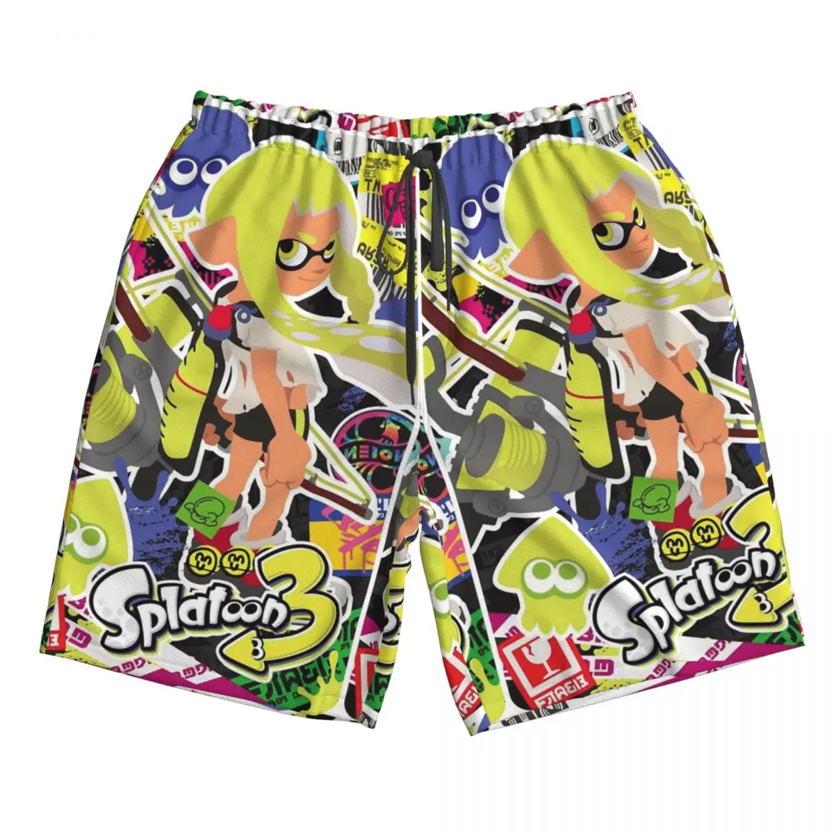 

Cartoon Popular Splatoon 3 Game Trunks Beach Board Shorts Casual Quick Dry Swim Summer Men Pants