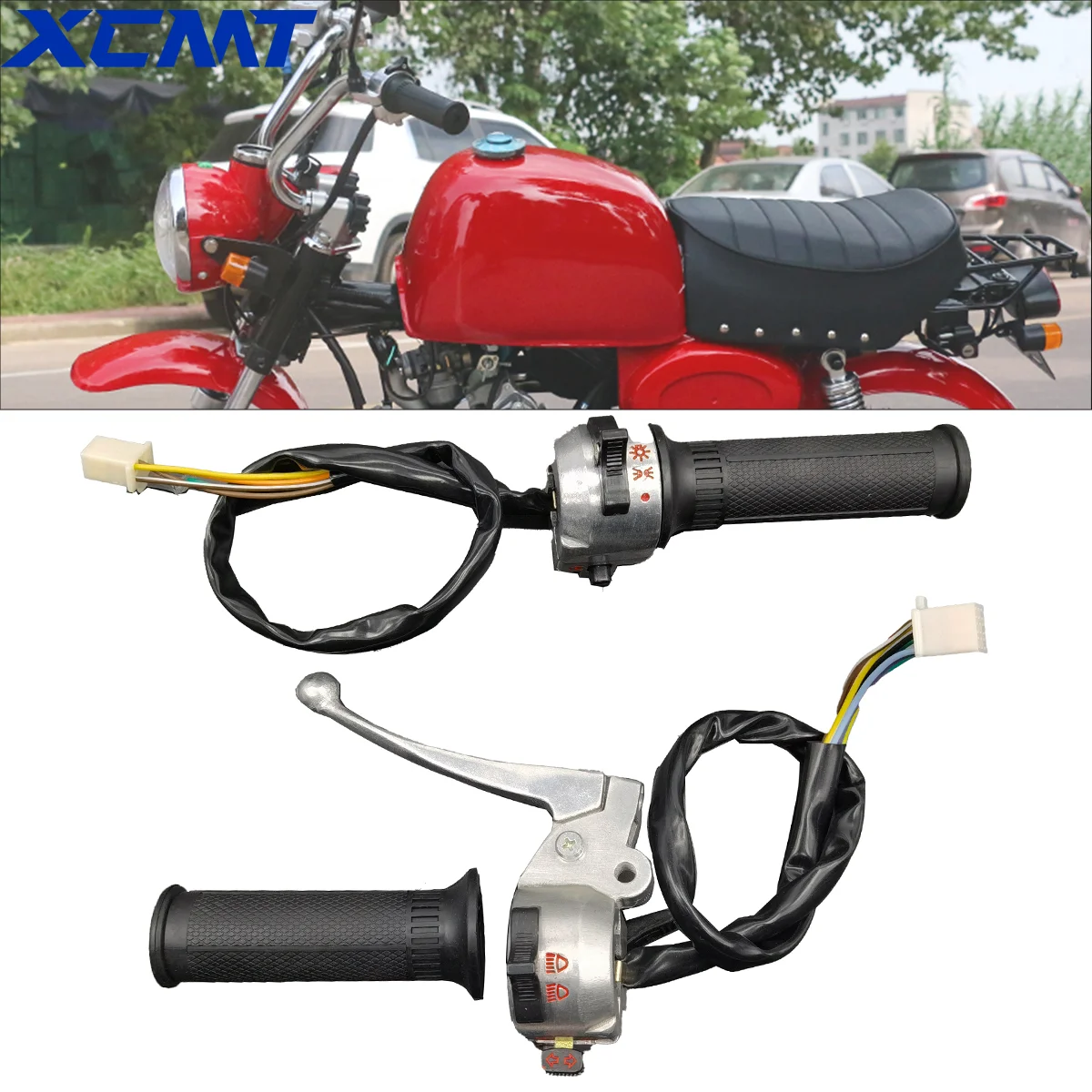 

Motorcycle CNC Right and Left Handlebar Switch and 22mm Handle Grips For Honda Z50 Z50A Z50J Z50R Mini Trail Monkey Bike Parts