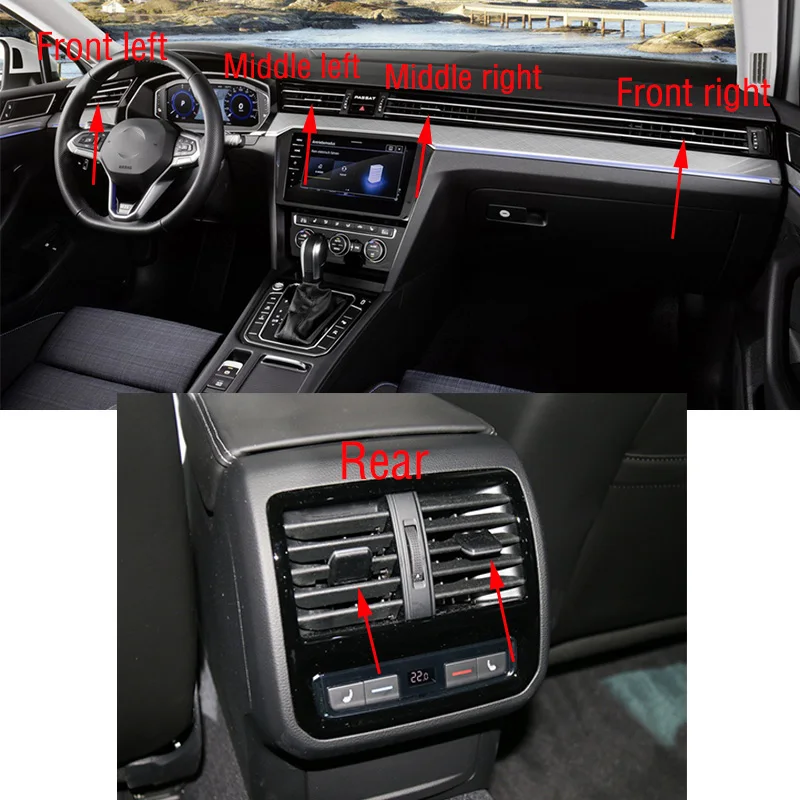 1PC For VW Passat B8 CC 2019 2020 Car Front Dashboard Rear Air Conditioner Outlet A/C Air Conditioning Vents Tab Clip Pick