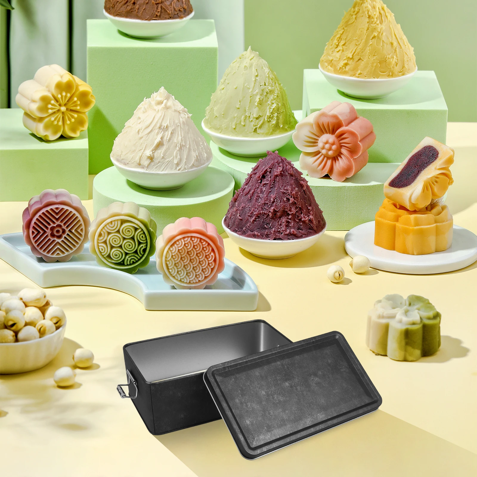 

Iron Box Packaging Sweets Cake Jars with Lids Cookie Tins Holder Candy Dispenser Storage