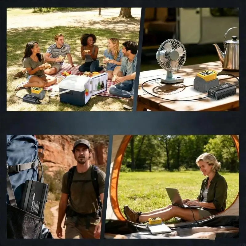 

Компактный портативный автомобильный инвертор мощностью 300 Вт, вход 18 В, 20 В, выход 110 В, 120 В, с защитной защитой и для