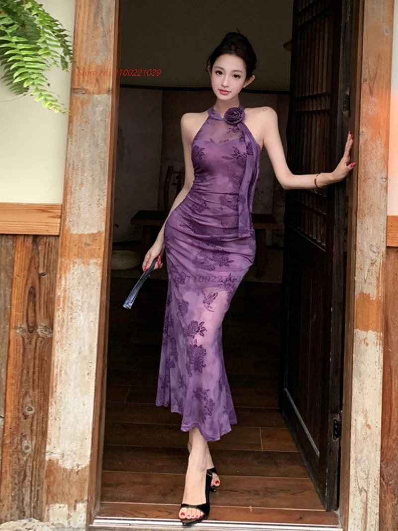 2026-chinese-vintage-qipao-flocked-mesh-cheongsam-dress-flower-print-evening-dress-traditional-nightclub-qipao-dress-vestido