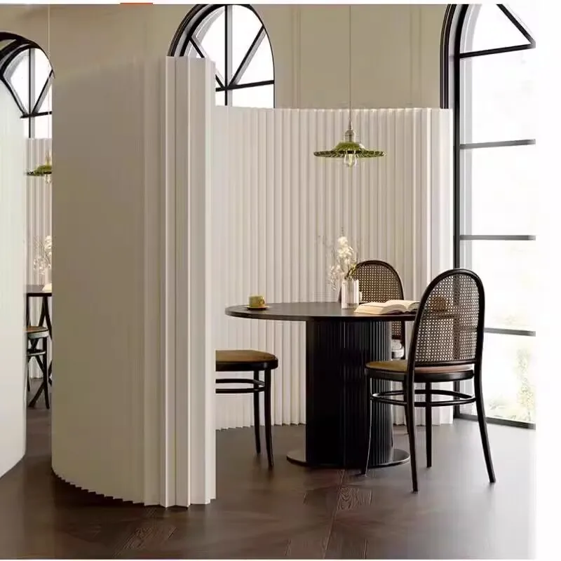 Custom Home Decoration White Folding Organ Paper Wall Panel Removable Screens & Room Dividers For Indoor Office Waterproof style