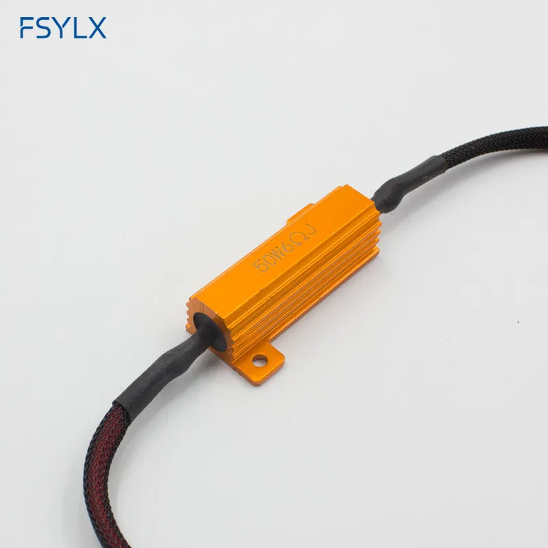 FSYLX 2PC 9006 9005 H11 H9 H8 H7 H1 H3 Car LED Warning Canceller cable HB4 9006 LED fog lamps Canbus Load Resistor harness 50W