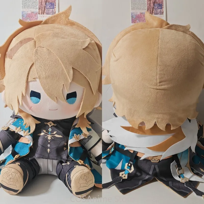 Varka Genshin Impact 40cm Anime Cosplay Cotton Dolls Plush Plushie Cartoon Sitting Posture Mascot Pillow Christmas Fans Gift