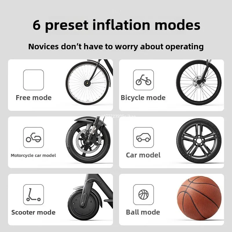 Xiaomi Mijia Air Pump 2 Car Inflator Car Bicycle Inflator Tire Pressure Detection Preset Pressure 150Psi 2000Mah Rechargeable