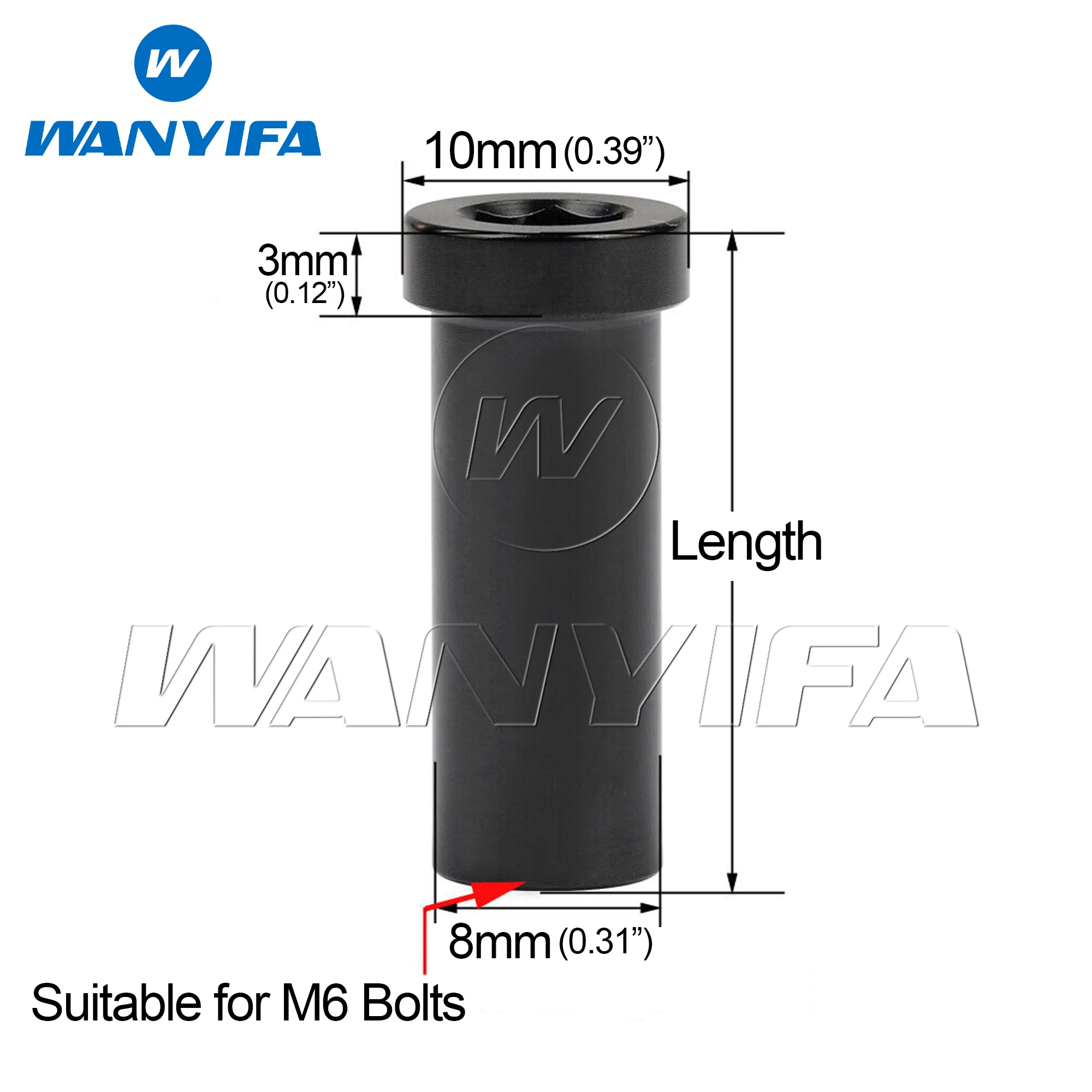น็อตไทเทเนียมแบบฝัง Wanyifa ขนาด 13 15 17 23 25 31.5 33 35 มม. น็อตยึดเบรคจักรยานสำหรับจักรยานเสือภูเขา/จักรยานถนน น็อตยึด M6