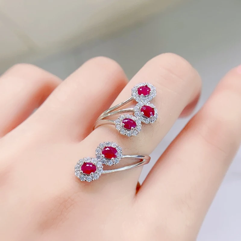 

Natural Ruby Rings for women silver 925 jewelry luxury gem stones 18k gold plated free shiping items